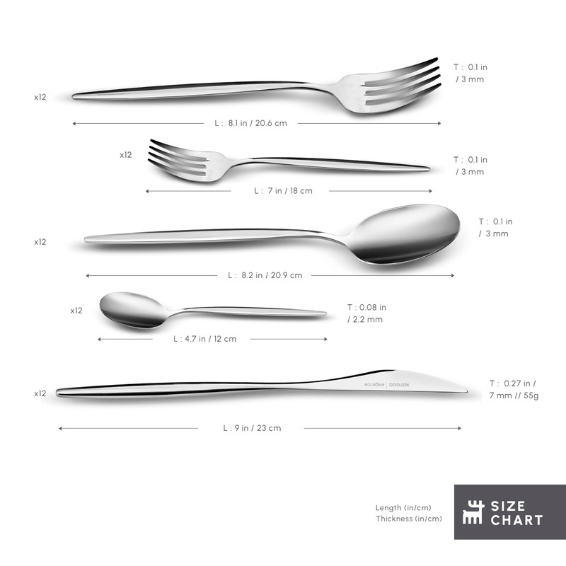 Karaca Tivoli 60 Pieces Cutlery Set for 12 Person -
