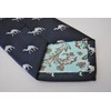 Frederick Thomas navy blue tie with camel design