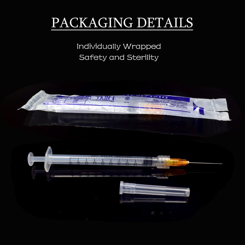 100 Pack 1ml with 25 Gauge 1 Inch Luer Lock