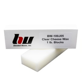 Blended Waxes, Inc. Cheesemaking Cheese Wax Block, Fully Refined Premium Wax For Cheese Making - Food Grade Wax, Can Be Used For A Variety Of Different Cheese Types, Clear, 1 Block