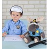 DolliBu Grey Moose Police Officer Plush Toy - Soft Moose