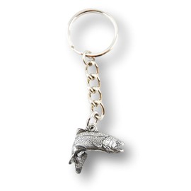PP Rainbow Trout Jumping Pewter Keychain