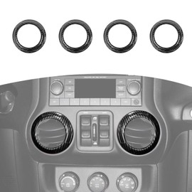 RT-TCZ for Jeep JK Air AC Vents Cover Trim Rings Carbon Fiber for Jeep Wrangler JK JKU 2011-2017 Carbon Fiber Interior Accessories 4pcs