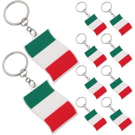 Toyvian 10 Unidades Llavero Bandera Italiana de Pvc Resistente y Ligero para Mochilas Escolares y Bolsos, Accesorio Adecuado para Aventuras Diarias y Recuerdos de Viaje
