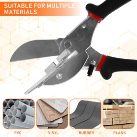 Fxvhojq Miter Shears Aluminum Alloy Multi Angle Trunking Shears Precise Shoe Molding Cutter Tool 45°- 135° Miter Shears Cutter Hand Tool with 3 Blade and Safe Lock for Angular Cutting(Silver)