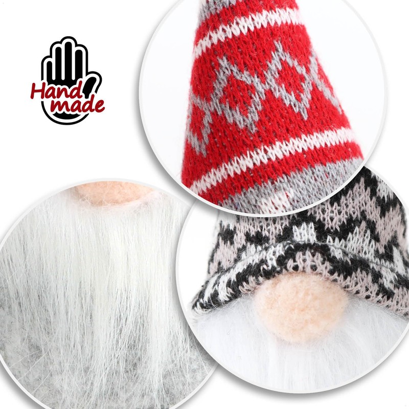 com-four® 6 x Premium Christmas Gnome 15 cm - Christmas