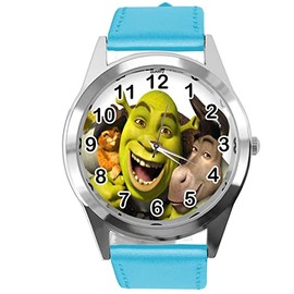 Blue Leather Round Watch for Ogre Fans, blue, Strap.