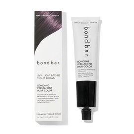 Bondbar 5VV Light Intense Violet Brown Bonding Permanent Creme Hair Color, Repairing hair dye for all hair types, Vegan, Built in Bonding, 2.05 Oz