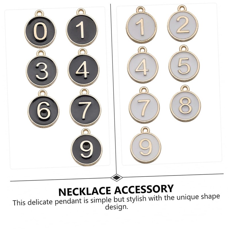 COHEALI Digital Signage Diy Pendants Set 20pcs Alloy Jewelry Making