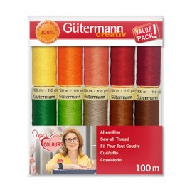 Gutermann 734008-1 Thread Set Sew-All 100 m x 10 reels, Multicoloured