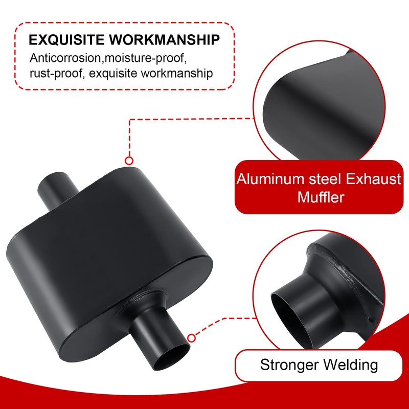 TECTRUC Muffler Single Chamber 2.75" Universal Muffler Performance Race Exhaust