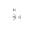 3MM Sterling Silver Earrings Diamond White Cubic Zirconia Studs for