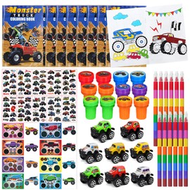Cinrobiye 144 Pcs Farm Animal Coloring Book Party Favors Set, Barnyard Tractor Birthday Party Pinatas Goodie Bag Fillers,Farmhouse Cow Party Supplies Craft DIY Kit Stickers for Fiesta Rodeo (Monster)