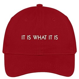 Trendy Apparel Shop It is What It is Embroidered Cap Premium Cotton Dad Hat - Red