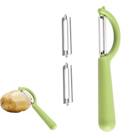 Vegetable Peeler Set with 1 Peeler & 2 Replacement Blades - Universal Peeler Compatible with Tupperware, WMF, Fackelmann, Rösle - Potato Peeler Stainless Steel for Kitchen & Vegetables
