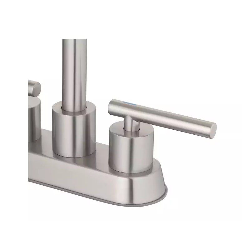 Project Source Larton Brushed Nickel 4in centerset WaterSense Bathroom Faucet
