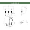 TimeArrow Chrome 8 Inch Widespread Bathroom Sink Faucet 3 Holes