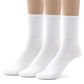 Silky Toes Boys Cotton Crew Socks with Seamless Toe, 3 Pk School Uniform Dress Socks