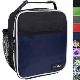 OPUX Premium Insulated Lunch Box | Soft Leakproof School Lunch Bag for Kids, Boys, Girls | Thermal Reusable Work Lunch Pail Cooler for Adult Men, Women, Office Fits 6 Cans (Navy)