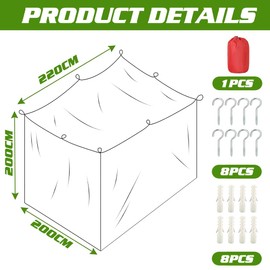 Mosquito Net 200 x 220 x 200 cm, Mosquito Net Bed, Mosquito Net Travel, Mosquito Net Square, Mosquito Net for Balcony, Fine Mesh and Durable, Mosquito Net Bed Suitable for Home and Camping