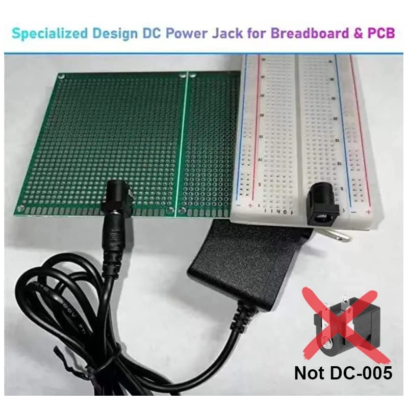 California JOS Breadboard-Friendly 2.1mm PCB Mounting Female DC Power Barrel