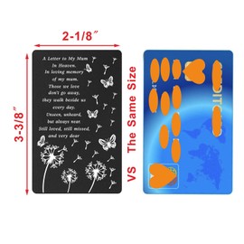 Levole Sympathy Cards: Loss of Mother Keepsake - Letter to Mum in Heaven, Black Metal Memorial Card