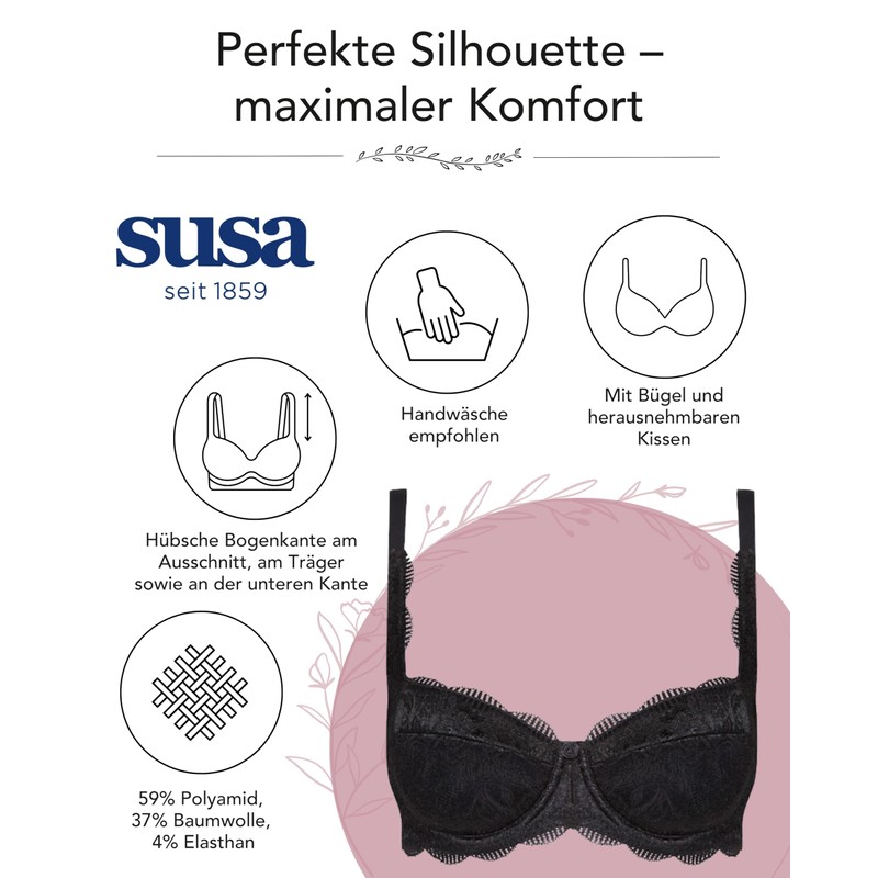 Susa Women's Dirndl Bra - Balcony 90E