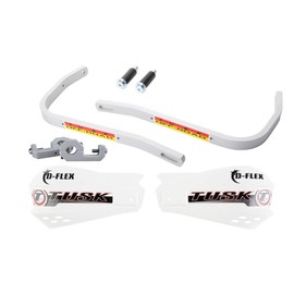 Tusk D-Flex Handguards with MX Shields White 1 1/8" Bar Mounts
