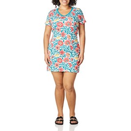 Touched by Nature Girls, Toddler, Baby and Womens Organic Cotton Short-Sleeve and Long-Sleeve Dresses, Paisley Floral Short Sleeve, Small