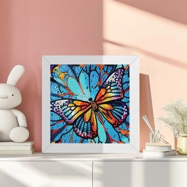 Butterfly Diamond Painting Children's Diamond Painting for Craft Set Children from 6 Years, DIY 5D Diamond Painting Pictures for Crafts Girls 6 7 8 9 10 11 12 Years with Diamond Painting Accessories