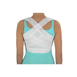 DMI Posture Corrector for Men and Women, Adjustable Criss-Cross Support for Reducing Back Pain and Strain, Comfortable and Breathable, Machine Washable, White, Small, 30" to 32" Chest Size