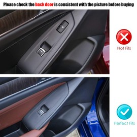 BOYUER 4PCS Window Switch Decoration Decal Frame Cover Panel Trim Door Handle Armrest Trim For Honda Accord 2018 2019 2020 2021 2022(RED)
