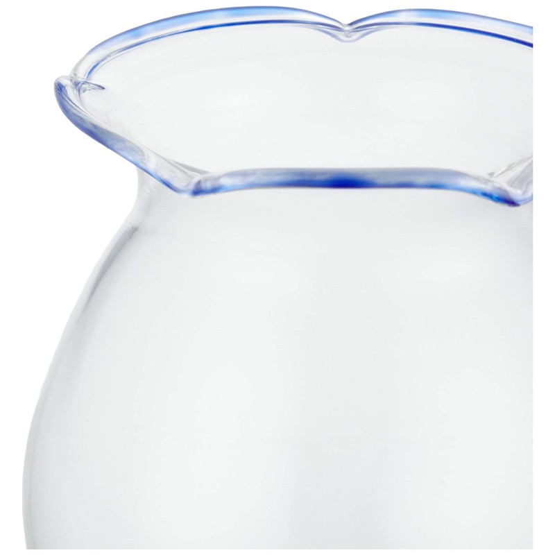 かわいい 手作り ガラス細工 金魚鉢 65mm ブルー CNF042