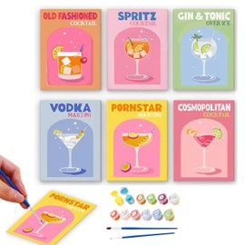 BAISHUWU Painting by Numbers Cocktail, Hand-Painted Oil Painting Set, for Adults and Beginners as a Gift