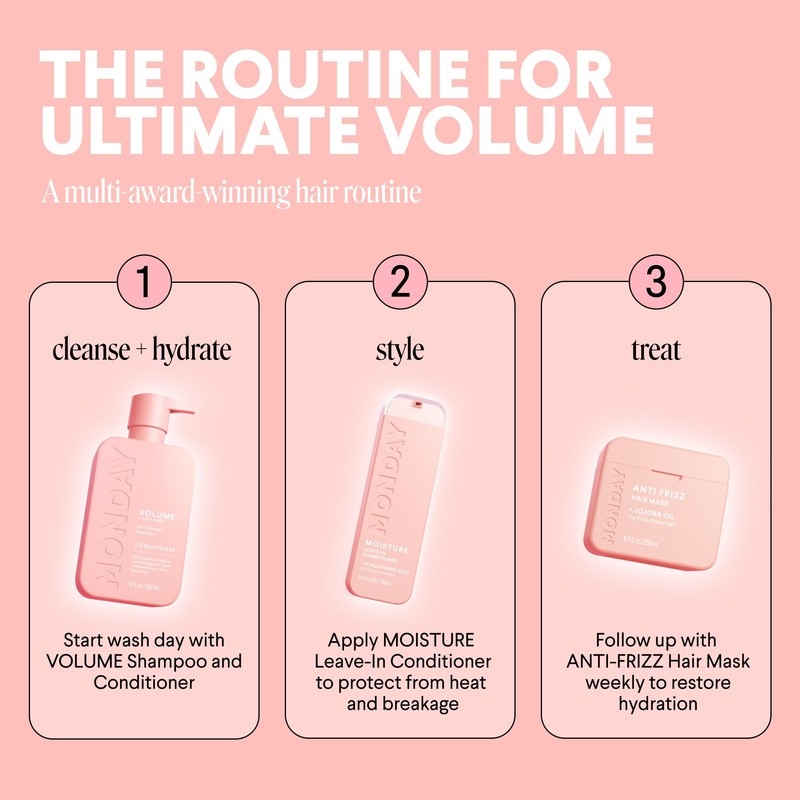 MONDAY HAIRCARE VOLUME Conditioner with Hydrolyzed Collagen, Coconut Oil, Shea