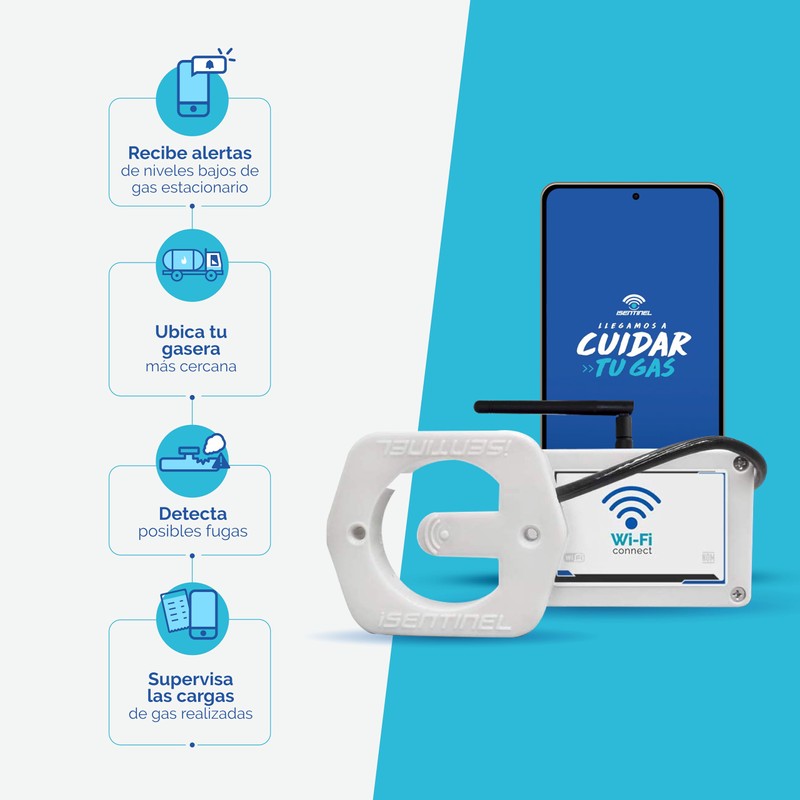 iSentinel Medidor de Gas LP, para Tanque Estacionario WiFi 2.0