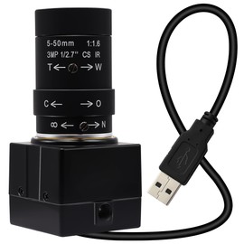 ELP Zoom Webcam 1080P with 5–50mm Manual Variable Focus Lens,Full HD 2MP OV2710 USB Camera Compatible with Mac OS/Windows/Linux/Android,Computer Web Camera for Video Conferences USBFHD01M-SFV(5-50)