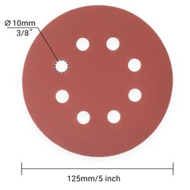 YoiYee 600 Grit Sanding Discs Pads, 8 Holes, 125mm/5-inch Hook and Loop Quick Change Sandpaper Sheet for Random Orbital Sander, 20 Pack