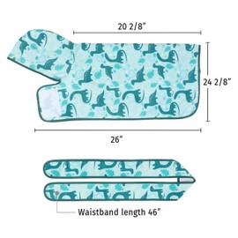 HDE Dog Bathrobe Super Absorbent Quick Drying Towel with Hood for All Dog Breeds Sizes S-XXL - Dinosaurs - M