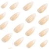 Press on Nails Almond French Tip Fake Nails Nude White