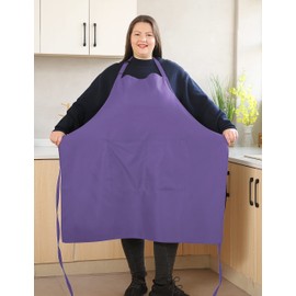 APRONNER Plus Size Aprons for Women with Pockets Durable Long Adjustable Bib Kitchen Cooking Grape Purple