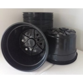 Landmark 8" Round PLASTIC MUM POTS - SET OF 10 - {8" x 5"} flower nursery pan