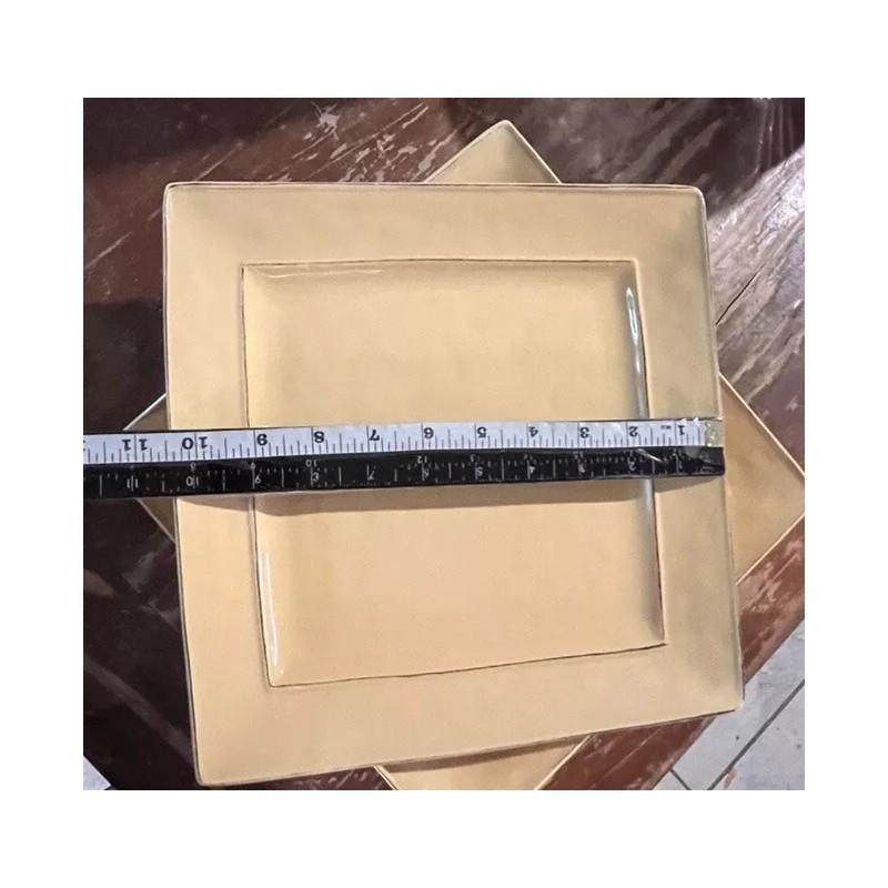 PIER 1 Square Lunch / Dinner Plates Martillo Mango Yellow