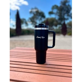 SamAya 40oz Stainless Steel Tumbler, Vacuum Insulated, Leak/Spill Resistant, BPA-Free (Black)