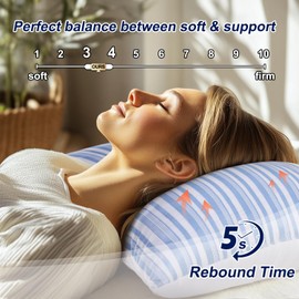 Cooling Pillows Standard Size Set of 4, Hotel Collection Bed Pillow for Sleeping Pillows 4 Pack for Back, Stomach or Side Sleepers, Soft and Supportive Washable Pillows for Bedroom