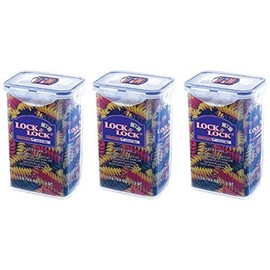 Set of 3 Lock & Lock HPL809 Food Container Rectangular 135X102X185 MM – 1300ml Food Storage Box Storage Box Storage Container Transparent