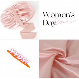 YiHomer Large Silk Bonnet for Sleeping, Satin Hair Bonnet for Sleeping with Tie Band, Satin Bonnets for Women Natural Curly Hair Shower cap