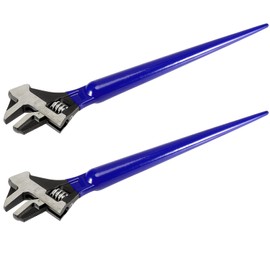 PINGEUI 2 PCS 16 Inches Spud Wrenchs, Heavy Duty Forged Adjustable Spud Wrench, Metric Scale Marked Construction with Hammer Head and Pipe Wrench Function