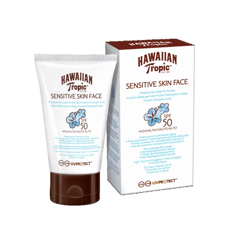 Hawaiian Tropic Sensitive Skin Spf50 Face Sun Locion 60Ml
