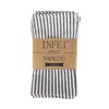 INFEI Plain Striped Cotton Linen Blended Dinner Cloth Napkins -